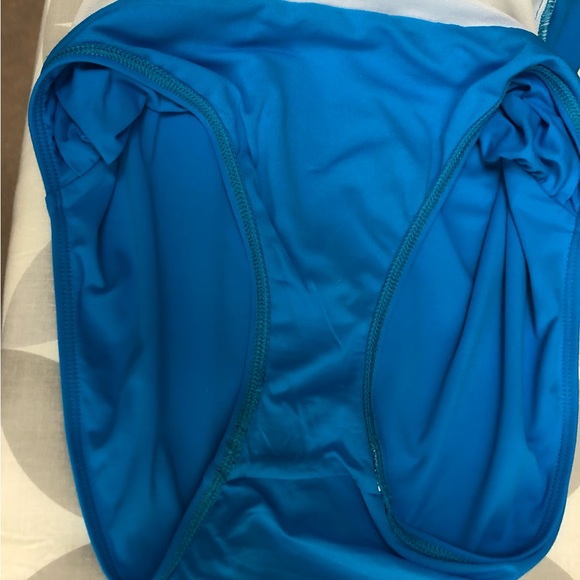 Blue One-pieces Tie Neck Swimsuit - Picture 11 of 12